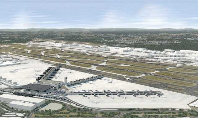 Nach der Fertigstellung 2023 soll Terminal 3 mit dem Hauptgebäude in Betrieb gehen. | Abb: Fraport