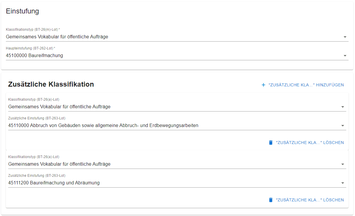 Beispiel für das HINZUFÜGEN weiterer Eingabemöglichkeiten