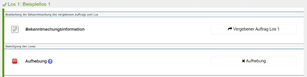 Bild 8: Aufhebung des Loses beim Los auf der Übersichtsseite