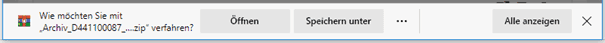 Bild 3: Archivierung von Vergabeverfahren - Speichern der Archiv-ZIP-Datei