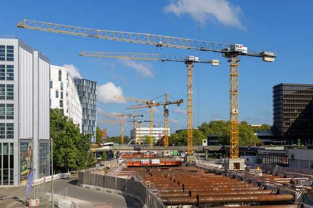 Liebherr-Krane machen den Bau der U5 in Hamburg effizient